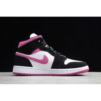 Nike Air Jordan 1 Mid Siyah / Pembe Basketbol Ayakkabısı Türkiye - 83V72966